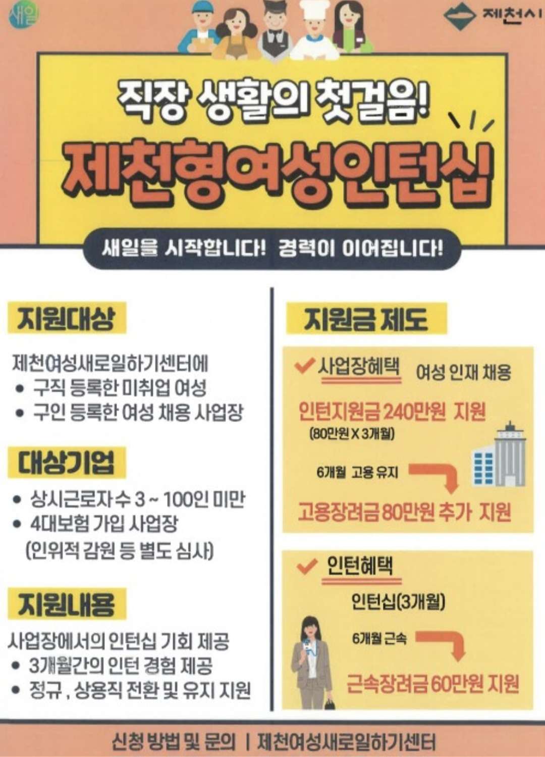 직장생활의 첫걸음, 제천시 ‘제천형 여성인턴십’ 운영